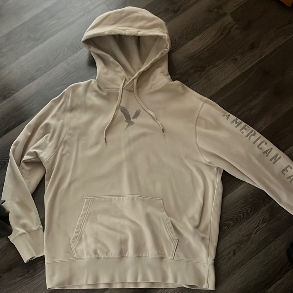 American Eagle Outfitters Cream Hoodie for Men